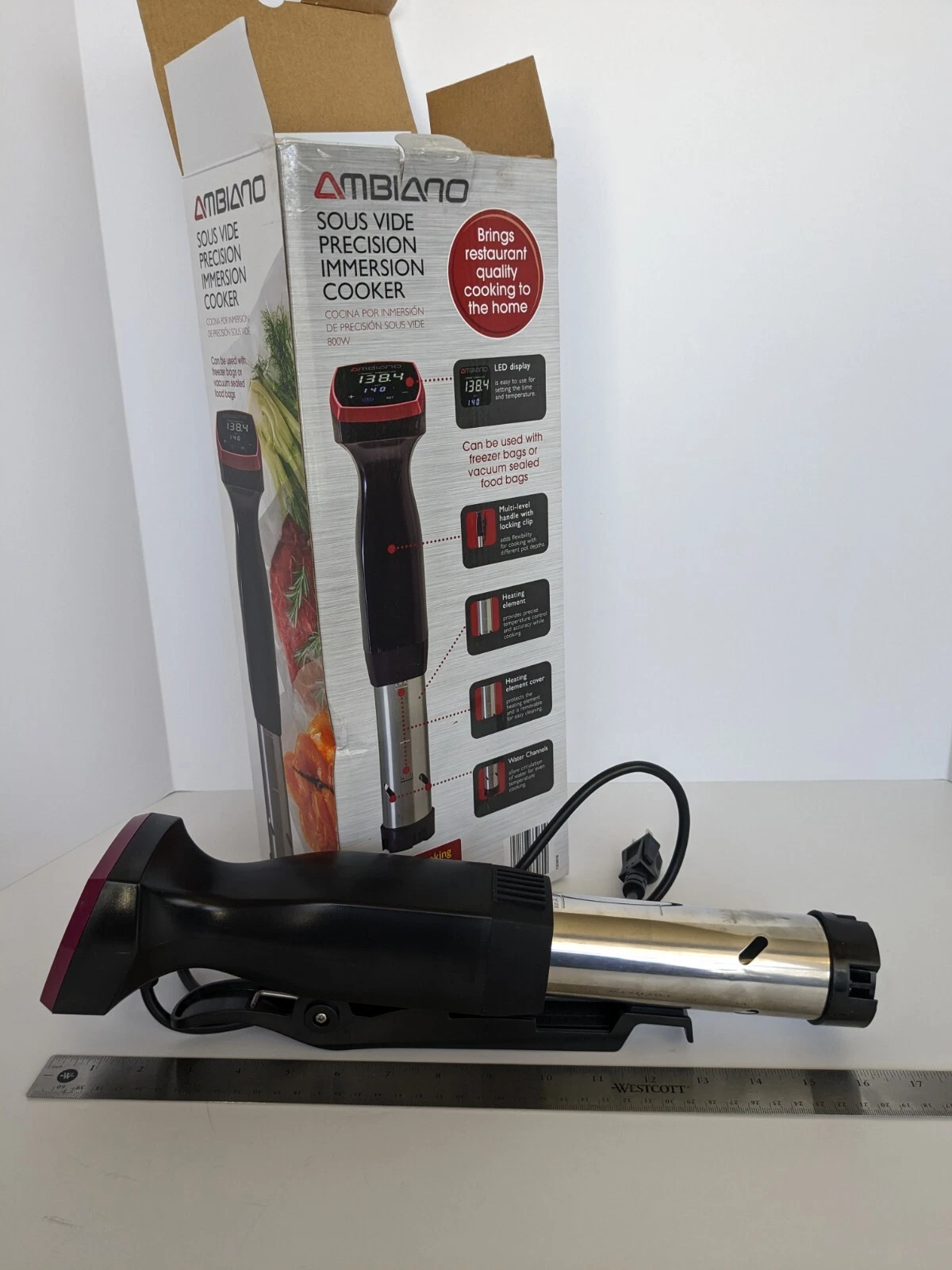 Ambiano Sous Vide Precision Immersion Cooker 800W Model # H-106 Litely Used.
