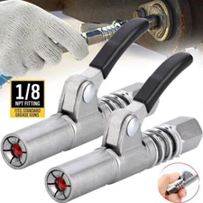2Packs Grease Gun Coupler High-Pressure Quick Release Lock Oil Injection Nozzles