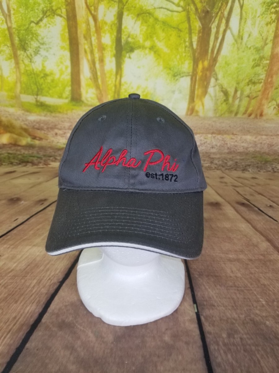 Alpha Phi Mens Grey Causal Adjustable Cap 100%Cotton