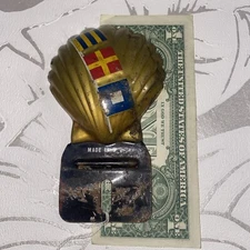 Vintage Shell Gas Oil License Plate Topper 1940s-LM