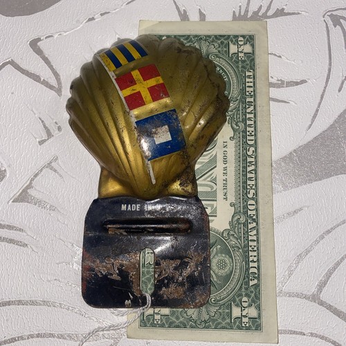 Vintage Shell Gas Oil License Plate Topper 1940s-LM | eBay