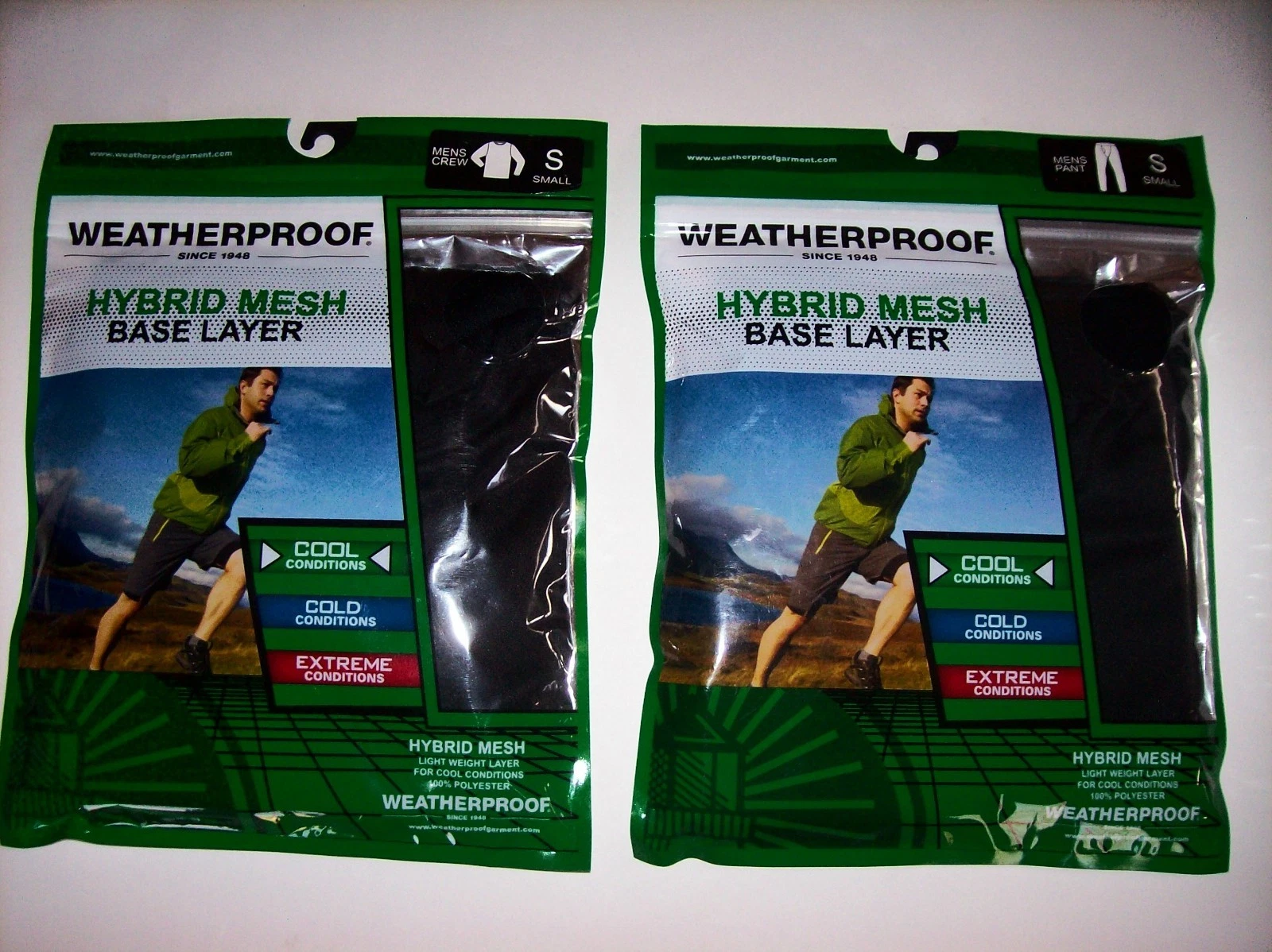 Weatherproof Set Mens Hybrid Mesh Base Layer Sz S Lightweight Sport Top Pant