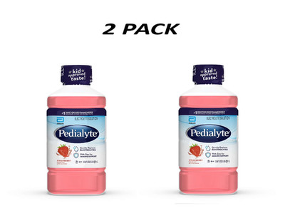 (2 pack) Pedialyte Electrolyte Drink, Strawberry, 1 Liter Each.