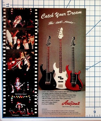 Aria Pro II CAT Series Guitar Bass Ad Giuffria Lanny Cordola Brian Moore 80s