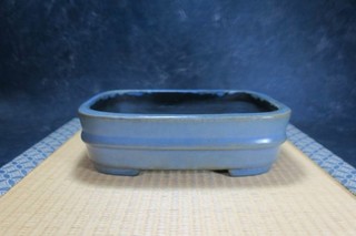 Genuine Japanese Bonsai pot "Aiba Koyo" with patina from Tokoname.