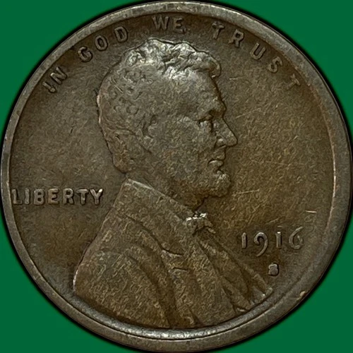 1916-S Lincoln Wheat Cent Fine F Coin #34908