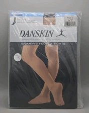 Danskin Dance Legwear Style # 72 Size D  LT Toast Ultra Soft Footed Tights NEW