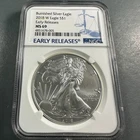 2018-W BURNISHED Silver Eagle NGC MS69, Early Releases (89271)