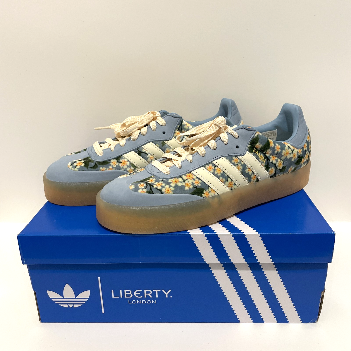 adidas Sambae × Liberty London Shoes JQ6046 Cream White / Blue 