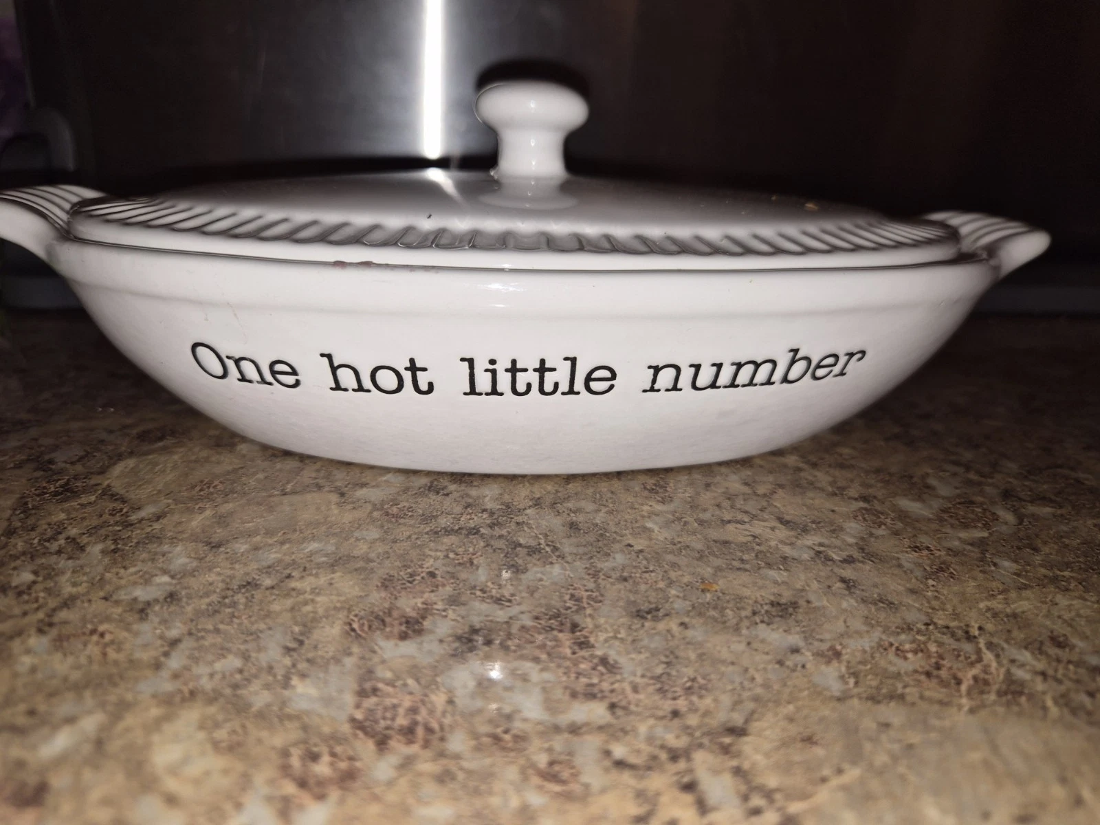 One Hot Little Number Mud Pie Dish, Butter Dish,baking Dish 9x5
