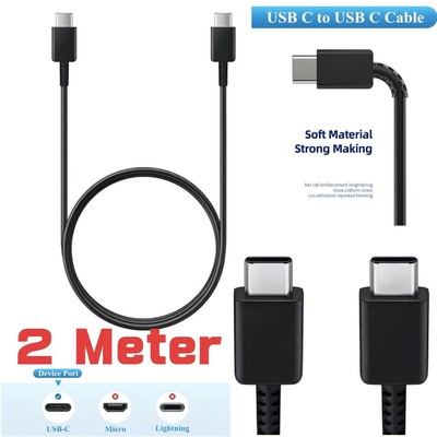 2 Meter USB C Charger Cable Type C Cord Fast Charging for Samsung Galaxy Series