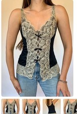 Vasarette Vintage Cami. Black Tricot with Lace 34
