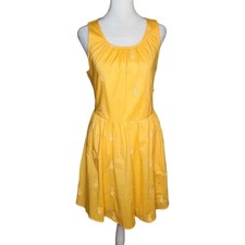 J .CREW  Yellow Drees With  Pineapple Embroidery