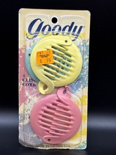 1980s Vintage Goody Clincher Combs Hair Clips Barrettes Fasteners x 3 Pastel