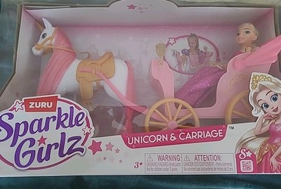 Zuru Sparkle Girlz Big Princess Doll And Unicorn Horse & Carriage-NEW In Box