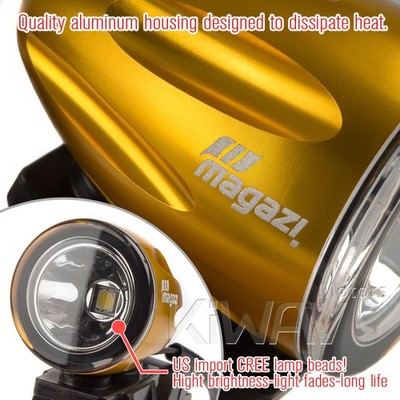 mini LED light spot beam gold 22-25mm fork fits Silverado 1500 Z71