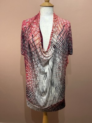 Byblos Pink Patterned Jersey Top Label Size L UK 14