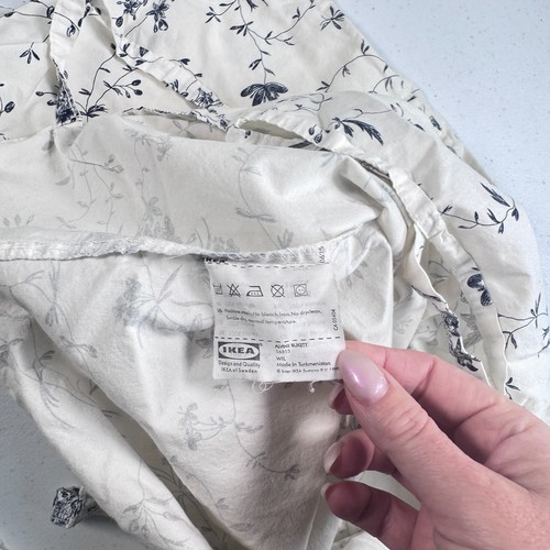Federa cuscino Ikea standard blu floreale toilette cotone chiusura cravatte moderne - Foto 4 di 15