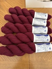5 Vtg Bucilla Tapestry Wool Burgundy 56 100 Yard Skeins 1.7 Oz Match 25514-201