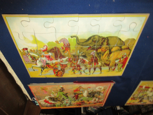 1915 Milton Bradley ~CIRCUS PUZZLE BOX~ 3 Separate Puzzles Three Rings 12" x 18" - 第 12/15 張圖片