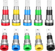 10Pcs 4mm Banana Jack Female, Panel Mount Socket Binding Post Adapters for 4mm B