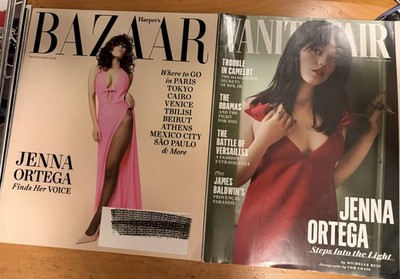 Jenna Ortega magazines (Vanity Fair 2024, Harper s Bazaar 2025)