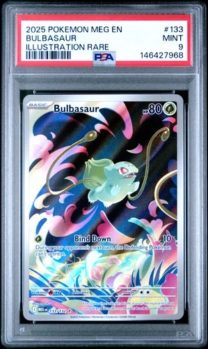 2025 POKEMON MEG EN-MEGA EVOLUTION ILLUSTRATION RARE #133 BULBASAUR PSA 9