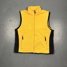 Vintage GAP Fleece Vest Full Zip Yellow Blue Large VTG Hiking Streetwear