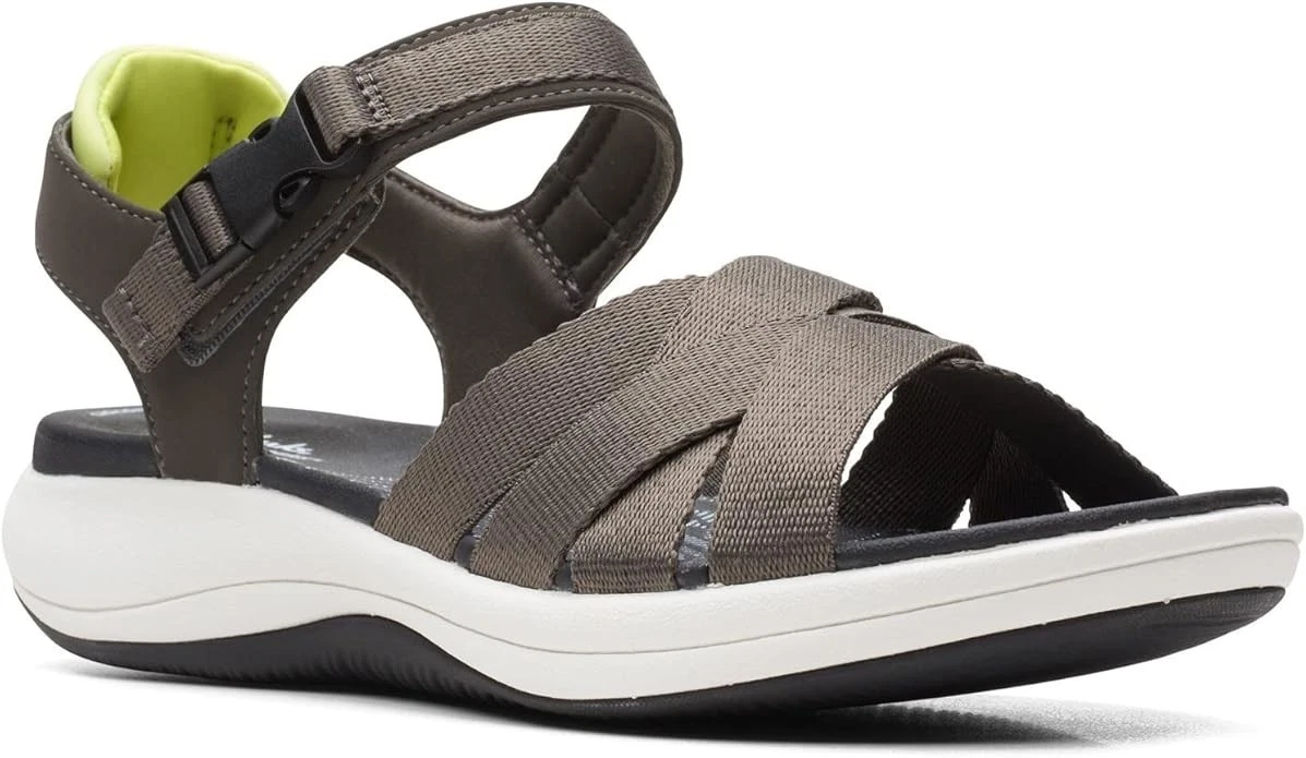 Sandali donna Clarks Cloudsteppers nuovi con scatola MIRA TIDE oliva scuro UK 6 EU 39 5