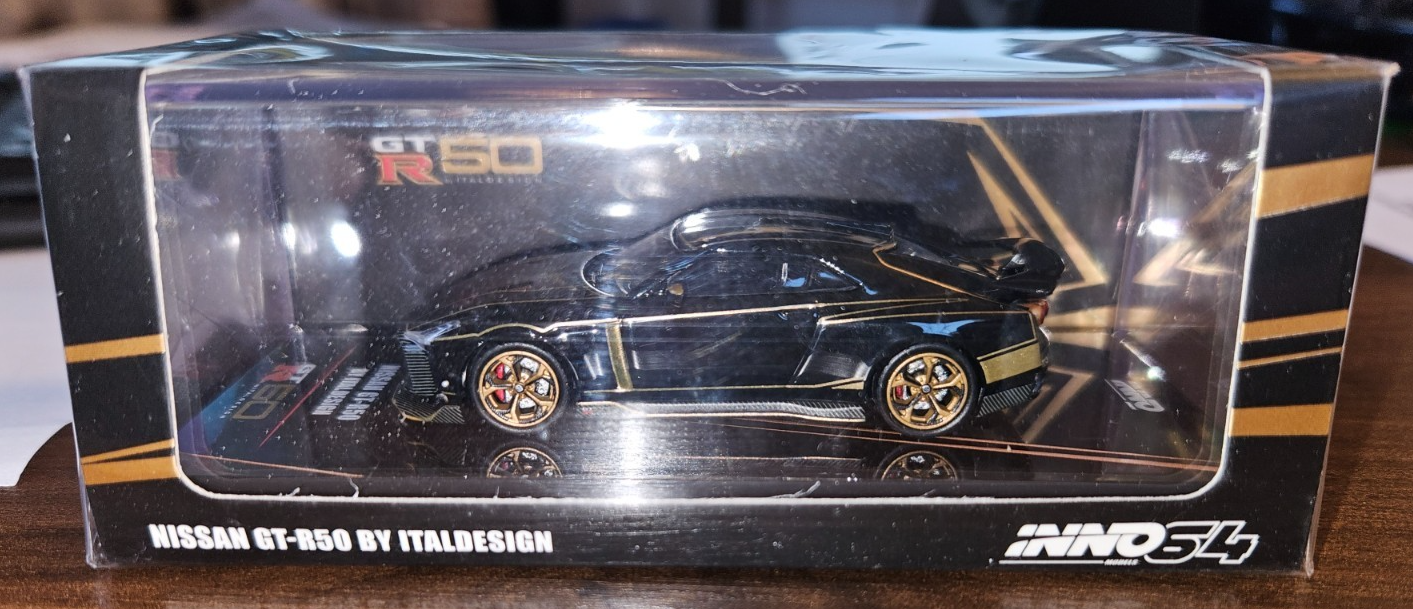 INNO64 1:64 Nissan GT-R50 By Italdesign (Black/Gold) RARE | eBay