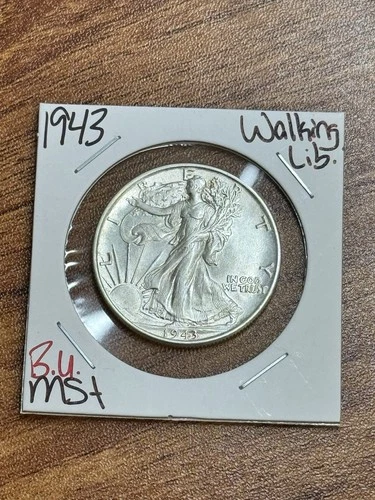 1943 P Walking Liberty Silver Half Dollar BU Uncirculated MS+ US Coin (Raw18134)