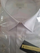 Mens Dress Shirt White NWT Marquis 17.5 34/35