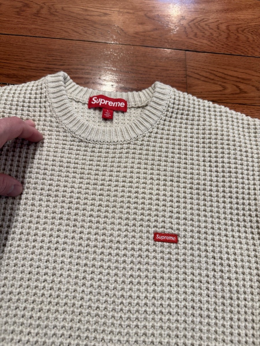 Supreme Waffle Small Box Logo Sweater Stone Large Cream | eBay Supreme Waffle Small Box Logo Sweater Stone Large Cream | eBay