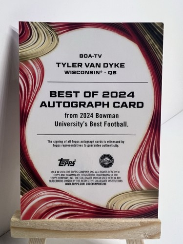 2024 Bowman U Best TYLER VAN DYKE Pink Lava Auto /100 - Picture 3 of 4