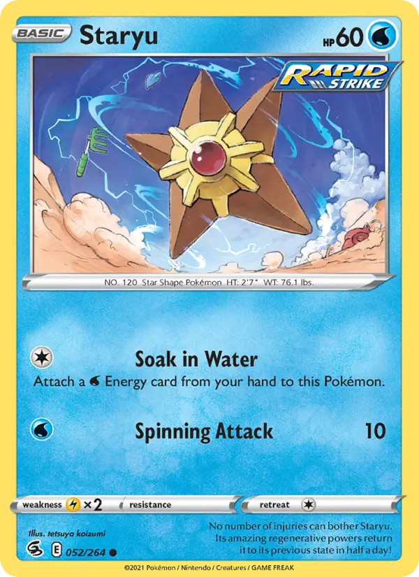 Staryu Fusion Strike #52 Pokémon TCG