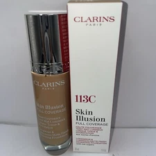 Clarins Skin Illusion Full Coverage Matte Finish Hydrating Foundation 113C NEW