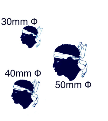 Aufkleber Korsika Sticker 3erSet Flagge Fahne Autoaufkleber rundes Format