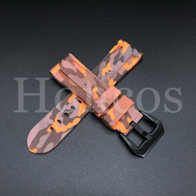 24 mm tarnfarben Silikon Gummi Uhrenarmband passt für Panerai Armband PAM111/441 Uhrenarmband