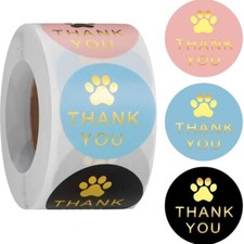 Dogs Paws Print Labels Thank You Sticker Labels Decorative Sticker for Packaging
