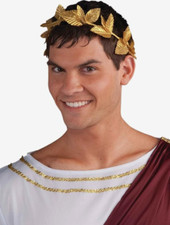 GOLD ROMAN WREATH LEAVES HEADBAND ADULT HALLOWEEN COSTUME ACCESSORY 65228