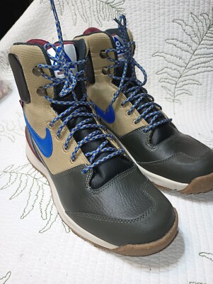 Nike ACG Stasis Kaki Hi Watershield Waterproof Hiking Shoes Bamboo Blue Mens 6.5