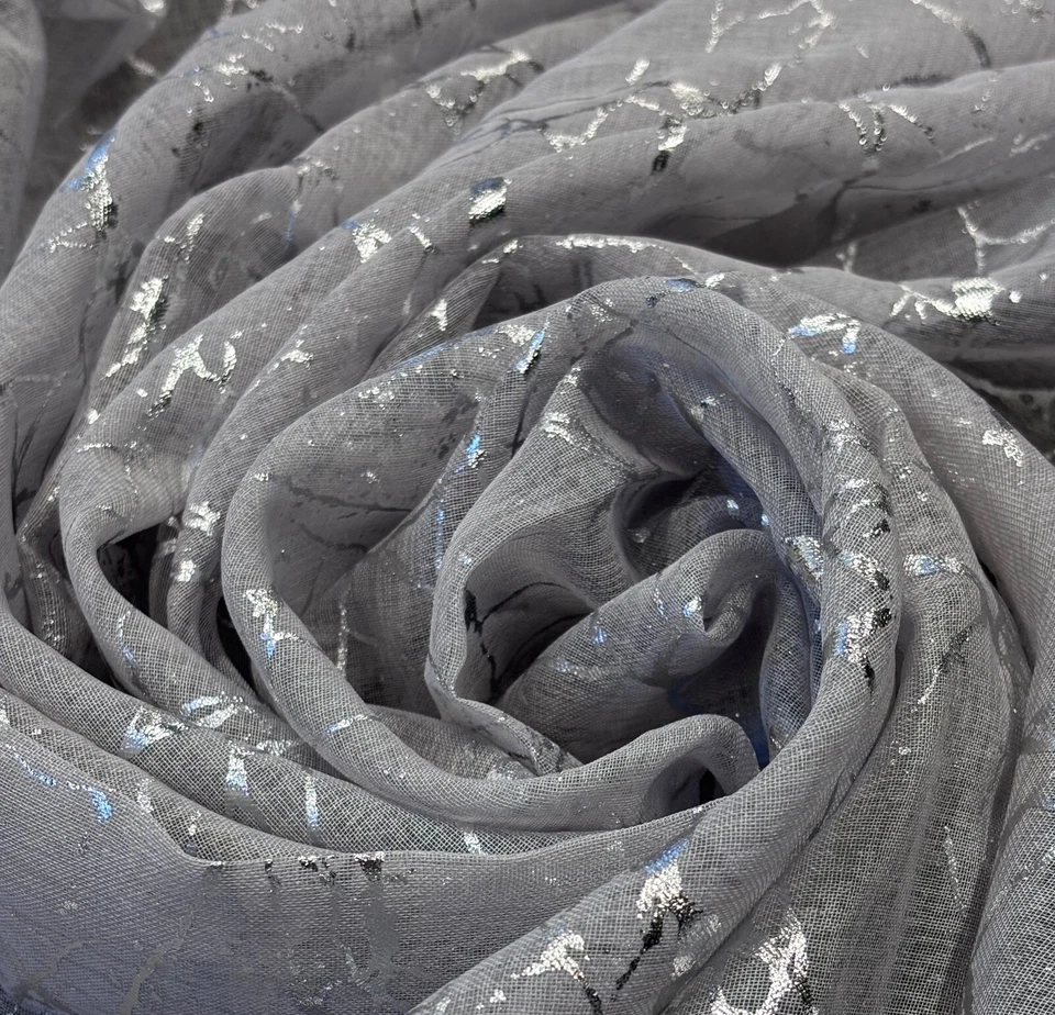 Juego de 2 cortinas transparentes con tapa de ojal y diseño abstracto - 3 tamaños, 9 colores Foto 3 de 3