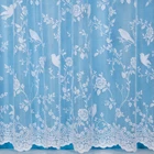 BIRDS & FLOWERS WHITE NET CURTAINS ALL SIZES (20" - 90") WIDTH SOLD BY THE METRE