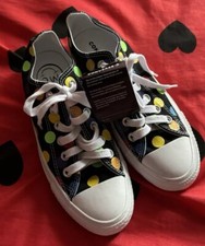 Converse Miley Cyrus X Polka Dot Rainbow Lace Up Trainers -Size UK 4.5 BNWT