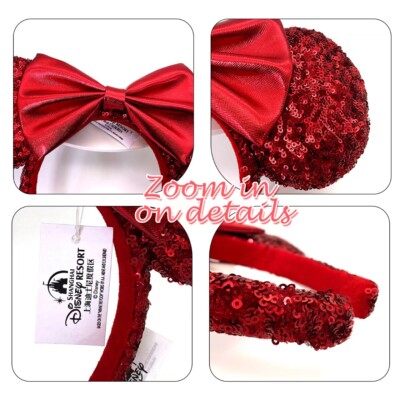 Red Sequin Bow Redd Pirate Disney Parks Mickey Mouse Minnie  display picture 1