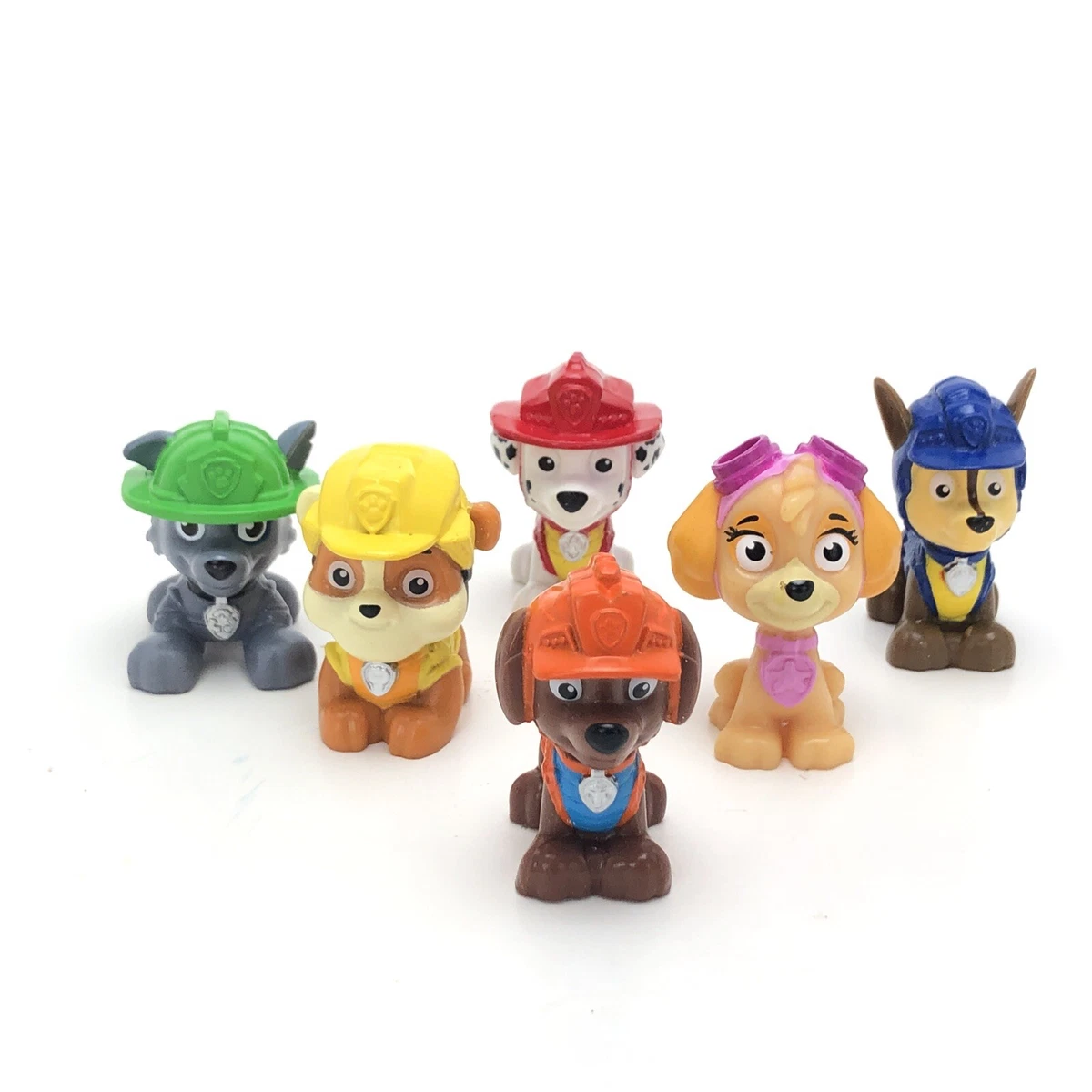 Paw Patrol Mini Figures Set of 6 - Rocky, Zuma, Skye, Rubble, Marshall &  Chase 