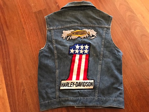 Motorcycle Denim Vest Vintage 1970s 