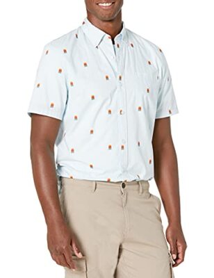 Goodthreads Men's Standard-Fit Short-Sleeve Popsicle Poplin Shirt! (L, XL)