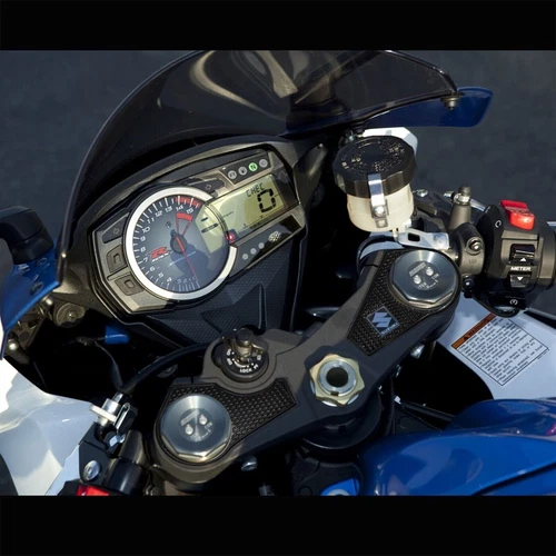 Handle Yoke Cover Perforated Black Sticker Pad 09-23 Suzuki GSX-R1000 GSXR 1000 - Picture 3 of 5