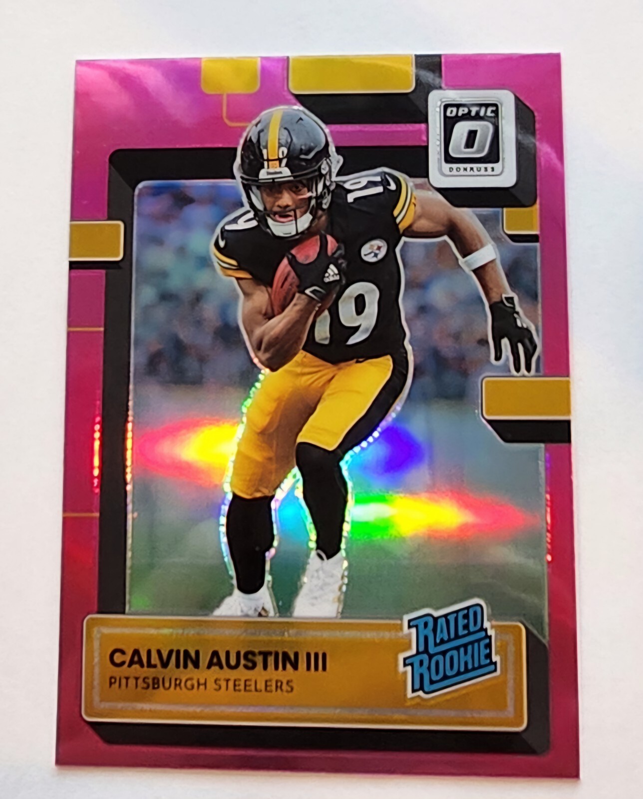 2022 Panini Optic Pink Prizm Calvin Austin III Rated Rookie #236